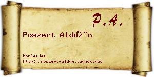 Poszert Aldán névjegykártya